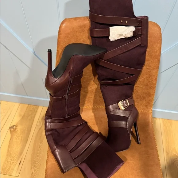 GERLDINE STRAPPY OVER THE KNEE BOOT - Picture 8 of 12